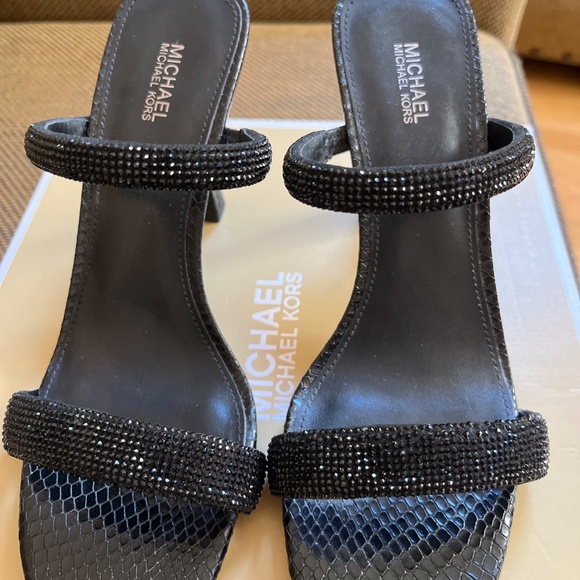 Michael Kors Clara Embellished Snake Embossed Sandal - Picture 5 of 5